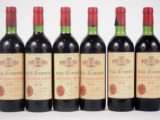 Vente aux enchères 6 BOUTEILLES CLOS TRIMOULET GC ST ÉMILION - 1981 - 2 BG/2 LB/1 CAPS AB