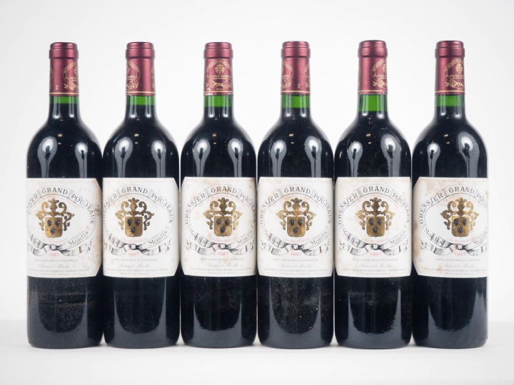 6 BOUTEILLES CHÂTEAU GRESSIER GRAND POUJEAUX MOULIS - 1997 - ELS 