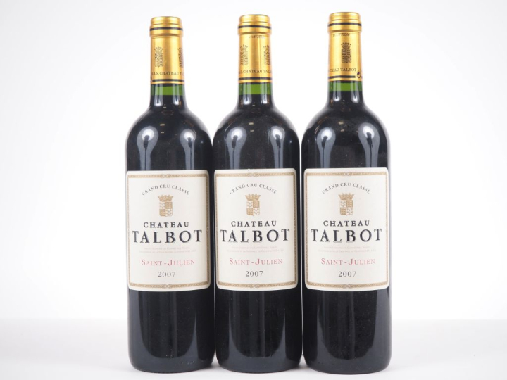 3 BOUTEILLES CHÂTEAU TALBOT GCC ST JULIEN - 2007