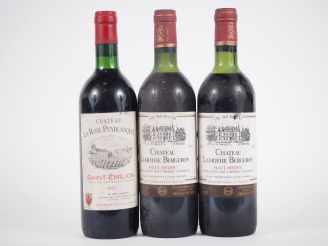 Vente aux enchères 3 BOUTEILLES : 2 CHÂTEAU LAMOTHE BERGERON CB HAUT MÉDOC 1982 1 LB/1 HE