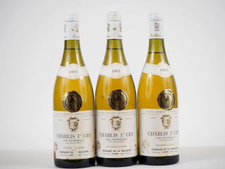 Vente aux enchères 3 BOUTEILLES CHABLIS 1er CRU "MONTS DE MILIEU" DOMAINE DE LA MEULIÈRE 