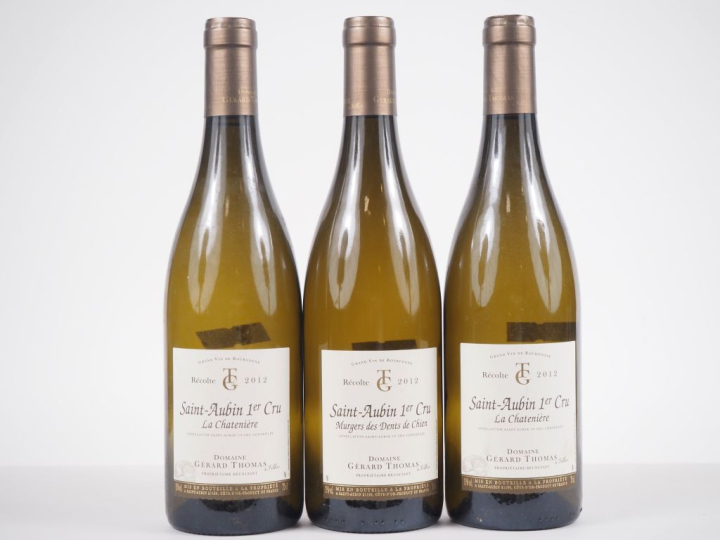 3 BOUTEILLES ST AUBIN 1er CRU "LA CHATENIÈRE" DOMAINE GÉRARD THOMAS ET