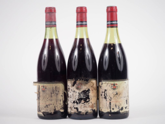 Vente aux enchères 3 BOUTEILLES NUITS ST GORGES MOILLARD - 1976 - PRÉSUMÉES/2 à 3 CM/1 à 