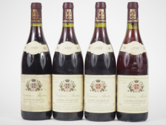 Vente aux enchères 4 BOUTEILLES CHOREY LES BEAUNE DOMAINE MARTIN PIERRE LAFOREST - 1998 -