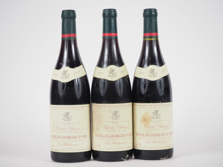 3 BOUTEILLES NUITS ST GEORGES "LES RICHEMONES" CHARLES THOMAS - 2002 -