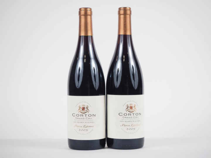 2 BOUTEILLES CORTON GC "LES MARÉCHAUDES" PIERRE LAFOREST - 2005 