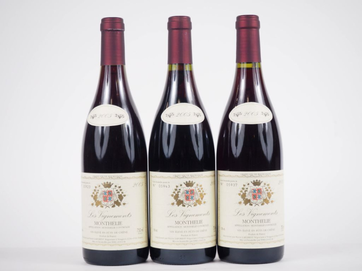 3 BOUTEILLES MONTHÉLIE "LES VIGNEMONTS" PIERRE LAFOREST - 2005