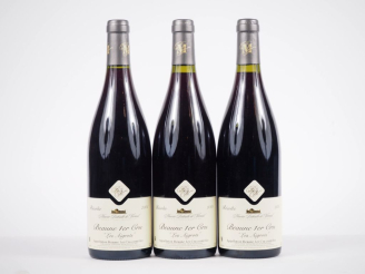Vente aux enchères 3 BOUTEILLES BEAUNE 1er CRU "LES AIGROTS" MAURICE BIDOUILH DE VERNEUIL