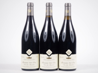 Vente aux enchères 3 BOUTEILLES BEAUNE 1er CRU "CLOS DES MOUCHES" MAURICE BIDOUILH DE VER