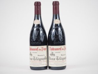 Vente aux enchères 2 BOUTEILLES CHÂTEAUNEUF DU PAPE "LA CRAU" DOMAINE DU VIEUX TÉLÉGRAPHE