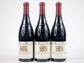 Vente aux enchères 3 BOUTEILLES CHÂTEAUNEUF DU PAPE "LES TERRES BLANCHES" FAMILLE BRECHET