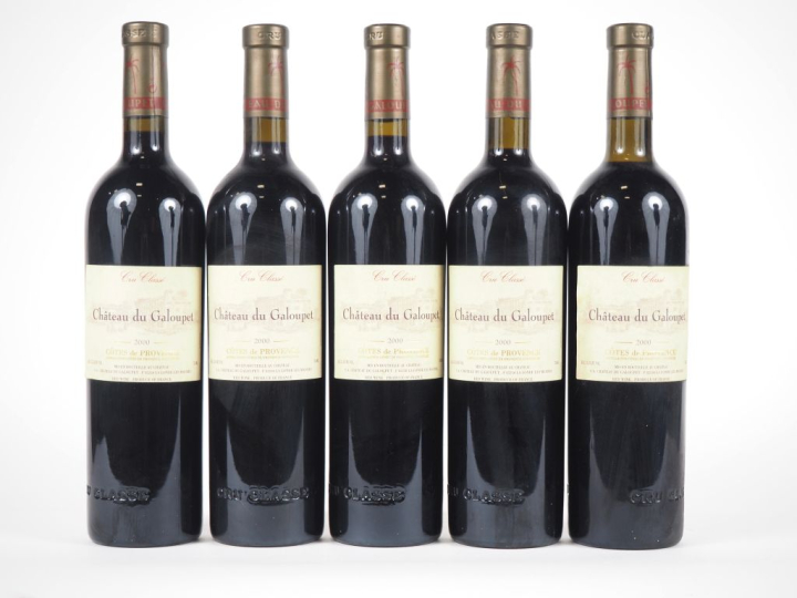5 BOUTEILLES CHÂTEAU DU GALOUPET CÔTES DE PROVENCE - 2000 - 1 BG