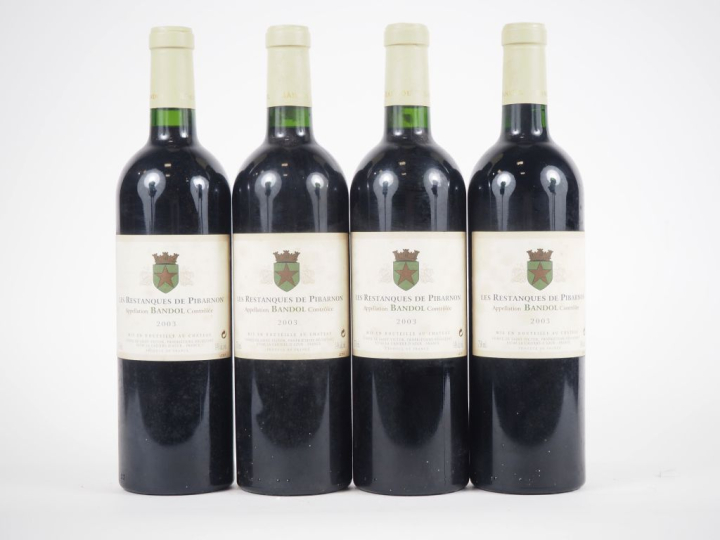 4 BOUTEILLES LES RESTANQUES DE PIBARNON BANDOL - 2003 