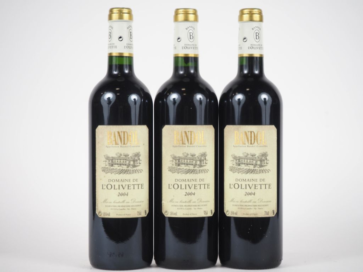 3 BOUTEILLES DOMAINE DE L'OLIVETTE BANDOL - 2004 - ELS  