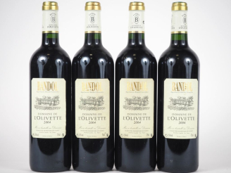 Vente aux enchères 4 BOUTEILLES DOMAINE DE L'OLIVETTE BANDOL - 2004 - 1 ELS