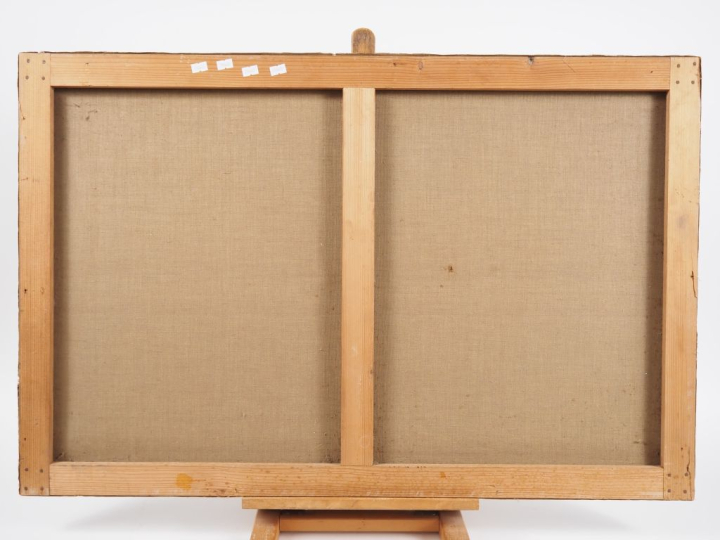 E. ADAM.  "le yacht" Huile sur toile, signée en bas à droite, située a