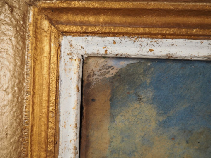 C. BERGES. (attribuée à) "St-Jean-Pied-de-Port" Huile sur carton, non 