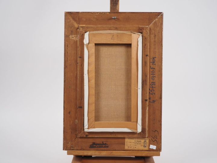 Guy SERADOUR.  "Jeune fille au chapeau"  Huile sur toile, signée en ba