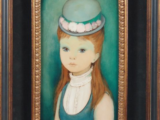 Vente aux enchères Guy SERADOUR.  "jeune fille"  Huile sur toile, signée en bas à droite 