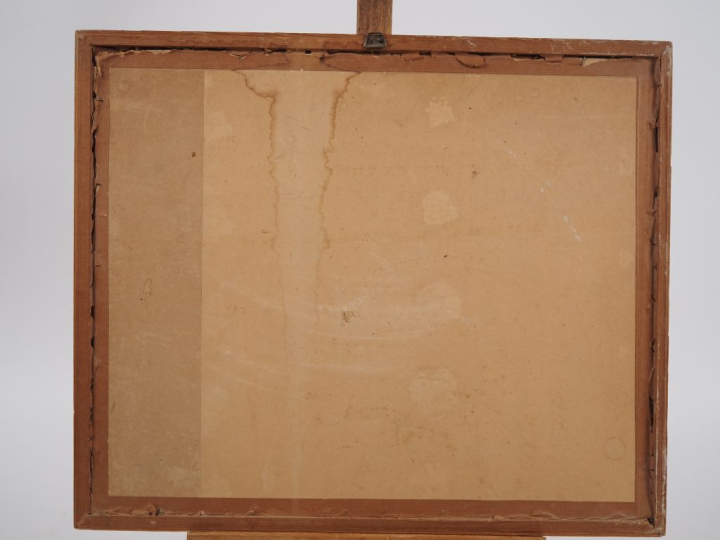 WILKINS.  "portrait cubiste" Huile sur toile, signée en haut à droite 