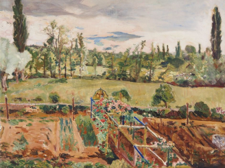 Vente aux enchères Mario CAVAGLIERI.  "Paysage à la tonnelle de Peyloubère" Huile sur toi