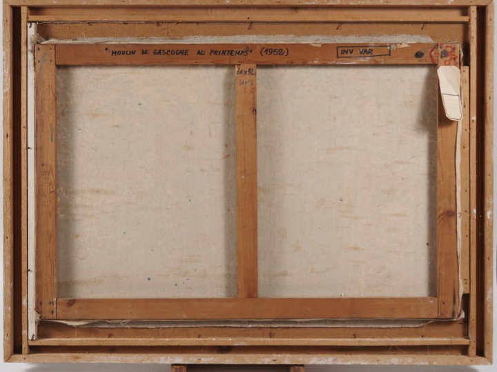 Mario CAVAGLIERI.  "Moulin de Gascogne au printemps" Huile sur toile D