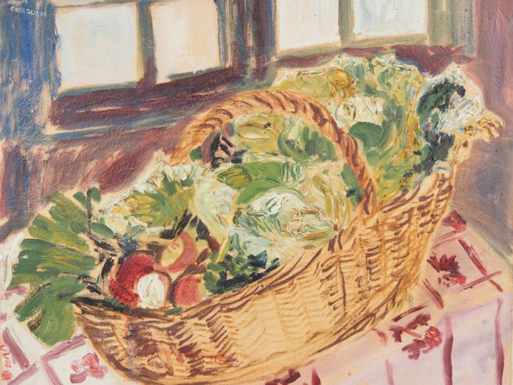 Mario CAVAGLIERI.  "nature morte" Huile sur toile, signée en bas à gau