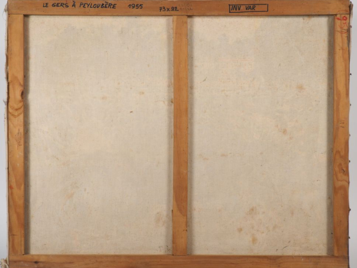 Mario CAVAGLIERI.  "le Gers à Peyloubère" Huile sur toile, signée en b