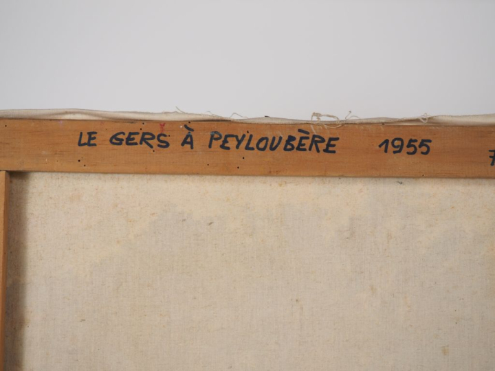 Mario CAVAGLIERI.  "le Gers à Peyloubère" Huile sur toile, signée en b
