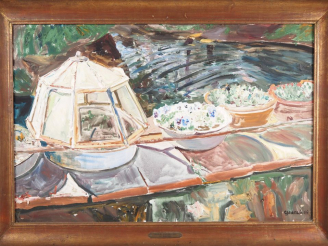 Vente aux enchères Mario CAVAGLIERI. "nature morte aux semis" Huile sur toile, signée en 