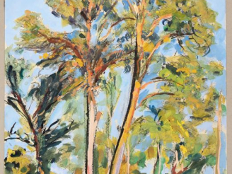 Vente aux enchères Mario CAVAGLIERI.  "Les grands arbres" Aquarelle, légèrement gouachée,