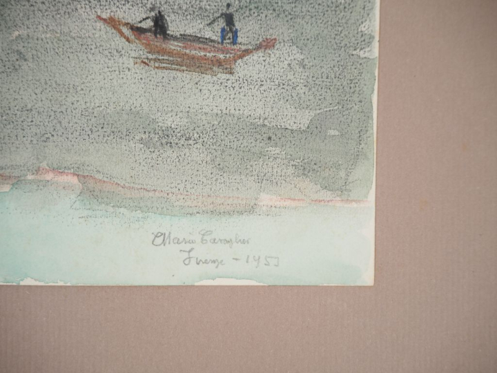 Mario CAVAGLIERI.  "Florence" Aquarelle, signée en bas à droite, situé