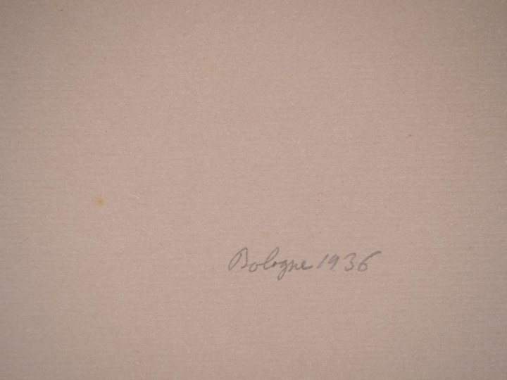 Mario CAVAGLIERI.  "Eglise à Bologne" Aquarelle, signée en bas à droit