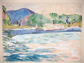 Vente aux enchères Mario CAVAGLIERI.  "Paysage italien" Aquarelle, signée en bas à gauche