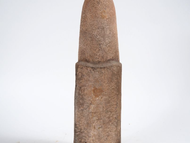 Henri Paul REY.  "Vierge à l'enfant romane"  Sculpture en terre patiné