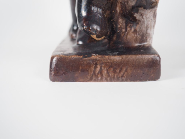 Henri Paul REY. "les trois grâces" Groupe en terre cuite émaillée poly