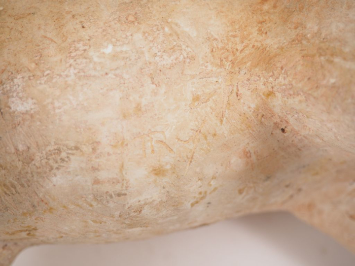 Henri Paul REY.  "le veau"  Sujet en platre  Signé H. 33 cm