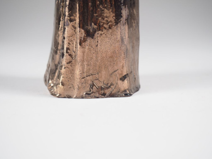 Henri Paul REY.  "Vierge à l'enfant" Sculpture en terre cuite vernissé