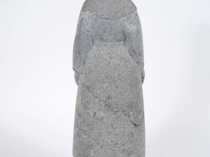 Henri Paul REY.  "jeune paysanne aux nattes"  Sculpture en pierre  non