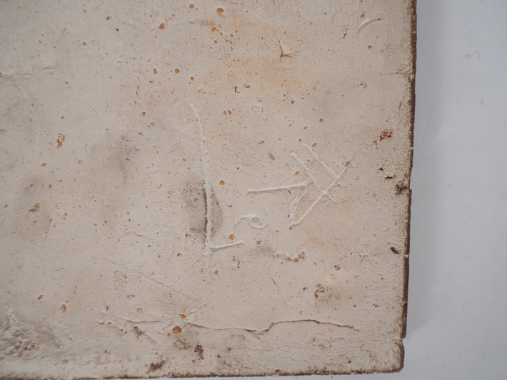 Henri Paul REY.  "Piéta" Sculpture en terre cuite émaillée polychrome 