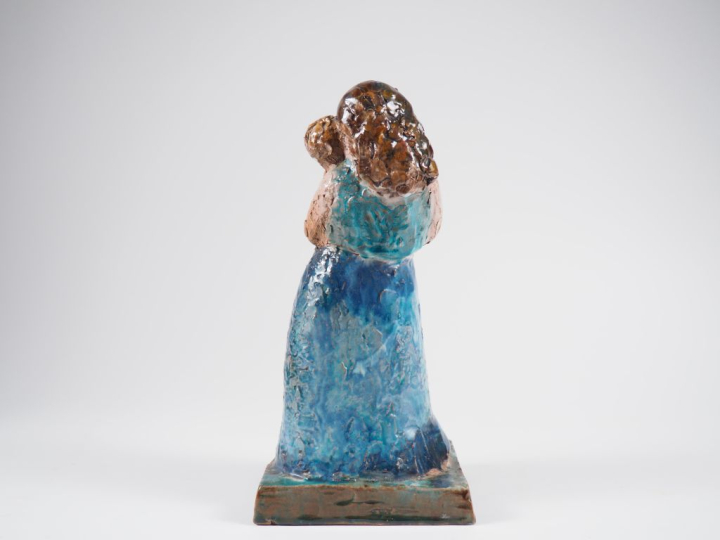 Henri Paul REY.  "Jeune mère et son enfant" Sculpture en terre cuite é