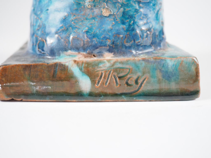 Henri Paul REY.  "Jeune mère et son enfant" Sculpture en terre cuite é