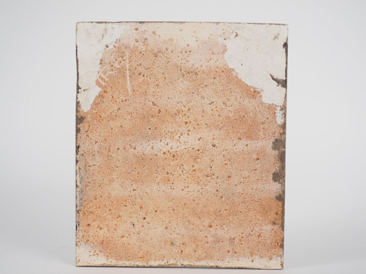 Henri Paul REY.  "dame à la licorne" Plaque en céramique polychrome Si