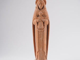 Vente aux enchères Henri Paul REY.  "Vierge à l'enfant" Sculpture en terre cuite  Signée 