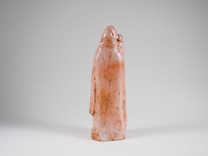 Henri Paul REY.  "Vierge à l'enfant"  Sculpture en terre cuite émaillé