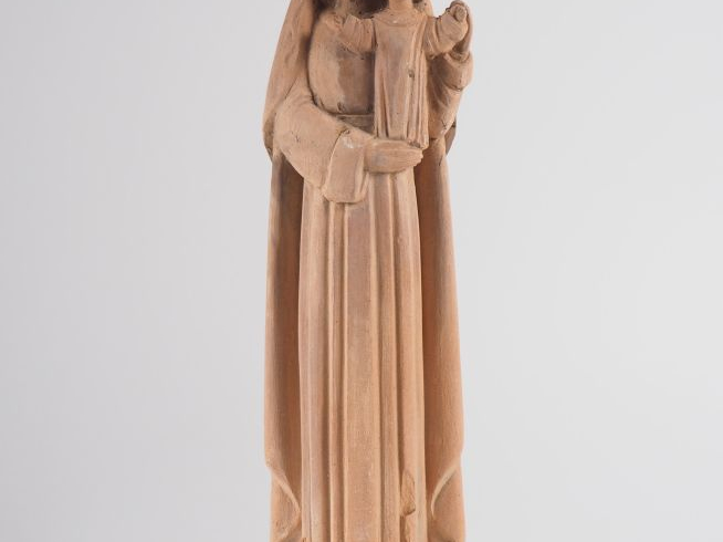 Henri Paul REY.  "Vierge à l'enfant"  Sculpture en terre cuite Signée 