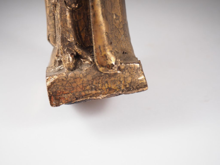 Henri Paul REY.  "Vierge à l'enfant" Sculpture en terre cuite émaillée