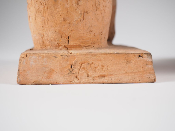 Henri Paul REY.  "buste de femme"  3 sujets en terre cuite Signés H. 1