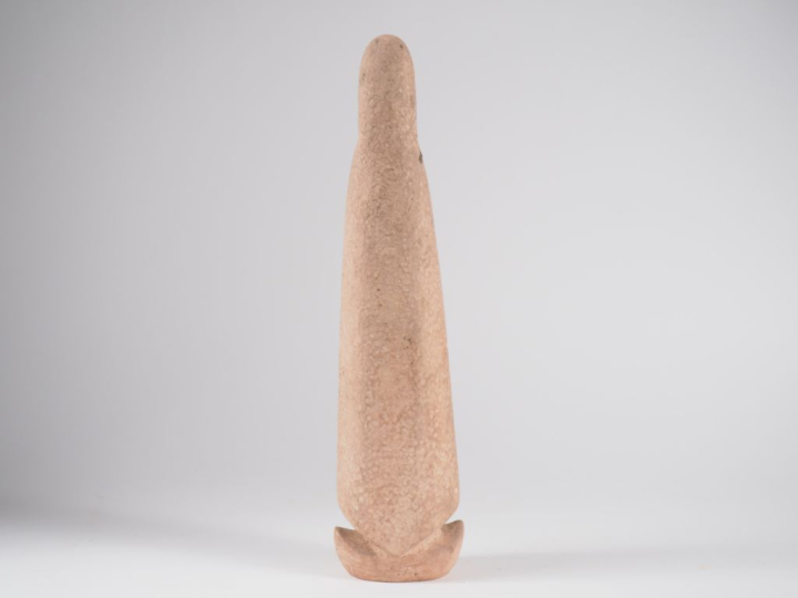 Henri Paul REY.  "Vierge à l'enfant" Sculpture en plâtre patiné Signé 