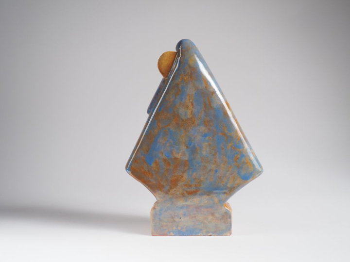 Henri Paul REY.  "Notre Dame de la Merci" Sujet en terre cuite émaillé